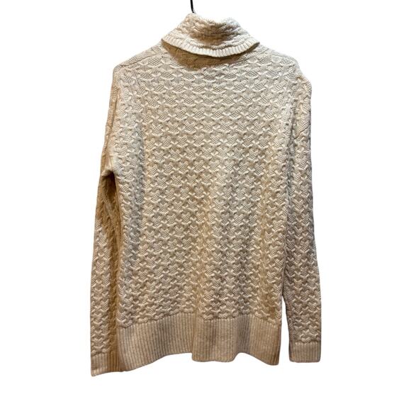 Tahari cableknit ivory wool blend turtleneck sweater women’s Xs - Picture 2 of 9
